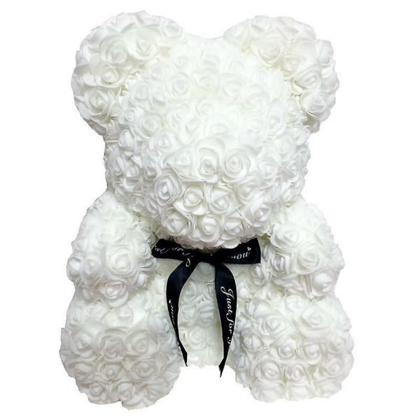 Luxury Rose Bear - White | Floral Creations London